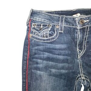 True Religion World Tour Skinny Womens Red Pin Stripe 29×29